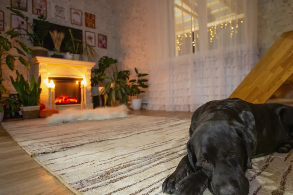 Dog resting at home